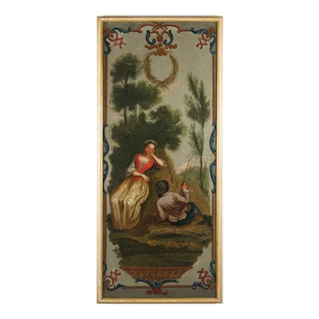 Pittore francese del XVIII secolo Le Quattro Stagioni quattro dipinti a olio...