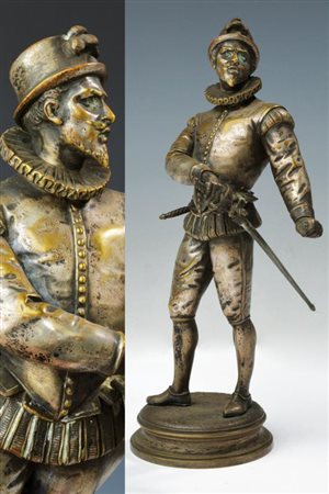 Figura in ottone argentato