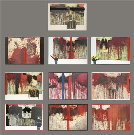 Hermann NITSCH, Ubermalte Bild - Lithographien, Domus Jani