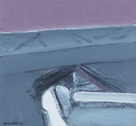 TINO VAGLIERI Trieste 08/09/1929 - 09/03/2000 - Interno esterno, 1962, olio...