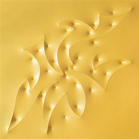 GIUSEPPE AMADIO Todi 19/05/1944 - DITRO, tela estroflessa gialla cm. 80x80,...