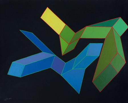 ACHILLE PERILLI Roma 28/01/1927 - Lo scontro decisivo, 2004, tecnica mista su...