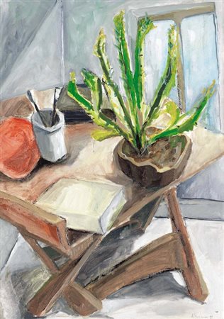 ALESSANDRO ROMA Milano 1977 - Composizione, 1998, olio su tela cm. 70x50,...