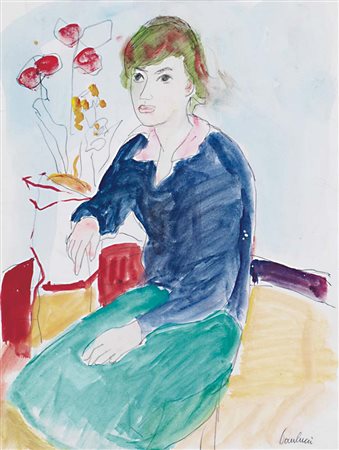 ENRICO PAULUCCI Genova 03/10/1901 - Torino 22/08/1999 - Ragazza seduta,...