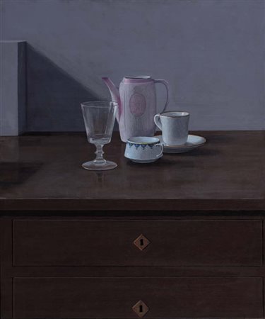 PAOLA CAMPANELLA Genova 1930 - Natura morta, olio su tela cm. 60x50, firma al...