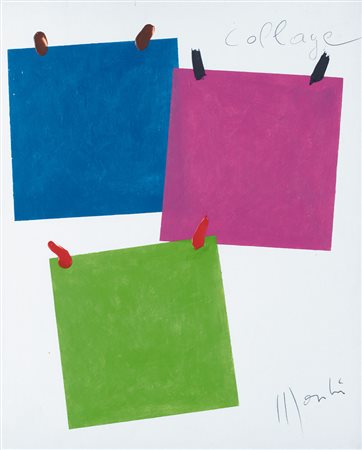 ALDO MONDINO Torino 04/10/1938 - 10/03/2005 - Collage, 1972, acrilici, smalti...