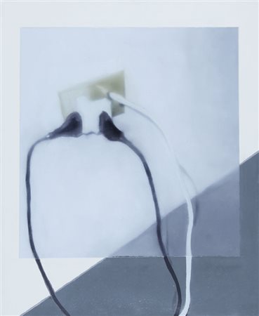 ALESSANDRO ROMA Milano 1977 - Tracce, 2002, olio e smalto e collage su tela...