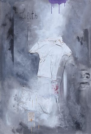 GIUSEPPE BIASIO Padova 1928 - Lilth, 2009, tecnica mista su tela cm. 125x84,...