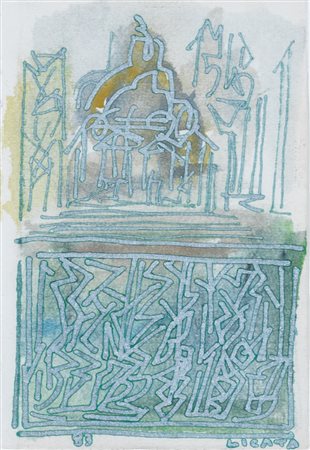 RICCARDO LICATA Torino 20/12/1929 - Senza titolo, 1983, tecnica mista su...