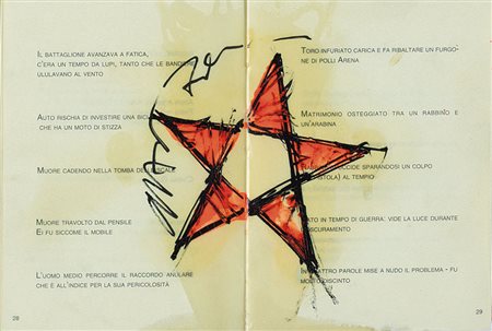 GILBERTO ZORIO Andorno Micca 1944 - Senza titolo, tecnica mista sulle pagine...