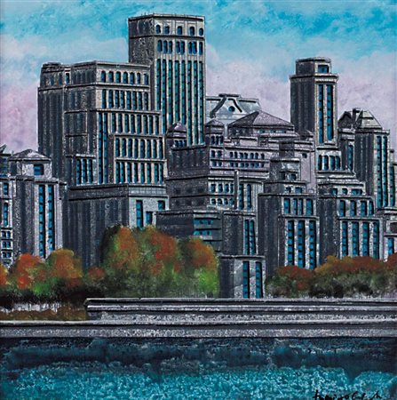 TONINO CAPUTO Lecce 1933 - Brooklyn, olio su tela cm. 25x25, firma in basso a...