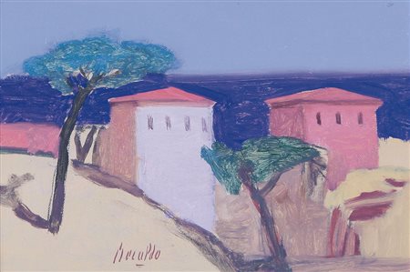 FRANCO BERALDO Meolo (Ve) 1944 - Paesaggio, olio su tela cm. 20x30, firma in...