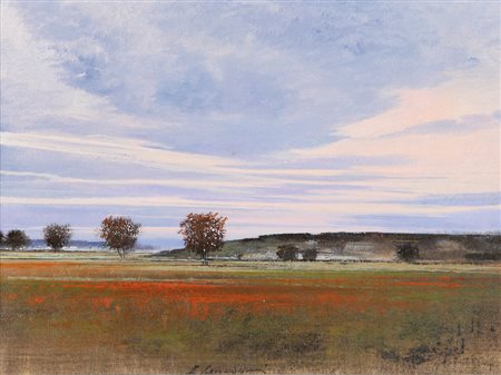 AGOSTINO CANCOGNI Forte dei Marmi 26/11/1950 - Tramonto toscano, olio su...