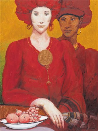 GOFFREDO CIVITARESE Chieti 30/01/1938 - Images 4 in dominante rossa, olio su...