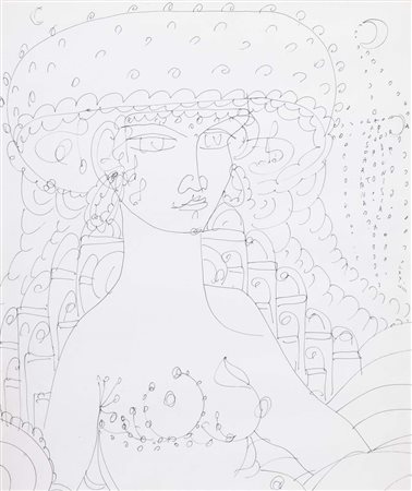 TONO ZANCANARO Padova 1906 - 1985 - Figura, 1978, china su carta cm. 60x50,...