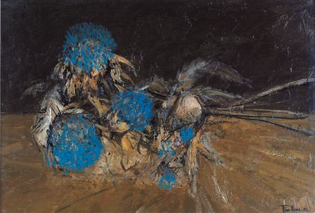 TINO AIME Cuneo 1931 - Senza titolo, 1973, olio su tavola cm. 44x64, firma e...