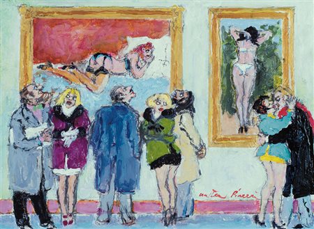 WALTER PIACESI Ascoli Piceno 18/09/1929 - Visita al museo, 2011, olio su...