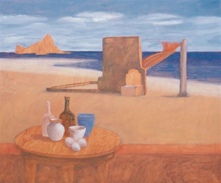 FRANCO BERALDO Meolo (Ve) 1944 - L'isola di Medusa, 1990, olio su tela cm....