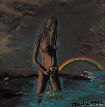 SERGIO VACCHI Castenaso (Bo) 01/04/1925 - Figura, 1974, olio su tela cm....