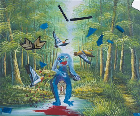 BAJ ENRICO & DE JONG JACQUELINE - Omaggio a Asger Jorn, (1998), acrilici e...