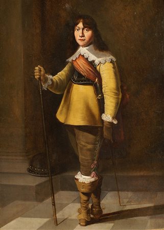 JACOB DUCK, ATTRIBUITO Olanda 1600 - 1667 Ritratto di giovane uomo, olio su...