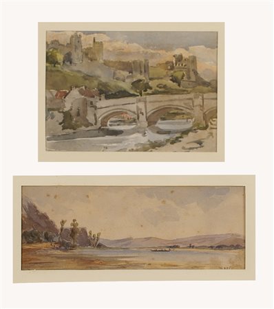 COPPIA DI ACQUARELLI Francia fine XIX Sec. soggetti diversi, entro cornici...