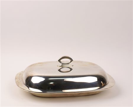 LEGUMIERA IN ARGENTO DI FORMA OVALE vecchia manifattura italiana a corpo...