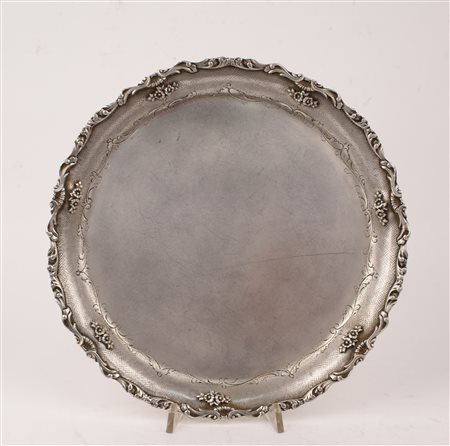 CENTROTAVOLA IN ARGENTO DI FORMA CIRCOLARE manifattura italiana con profilo...