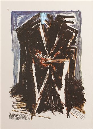 VINICIO BERTI Firenze 1921 - 1991 fotolitografia a colori, entro cornice cm....