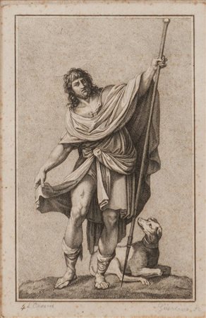 LUDOVICO CARRACCI "San Rocco". Incisione su carta. Opera esposta alla mostra...