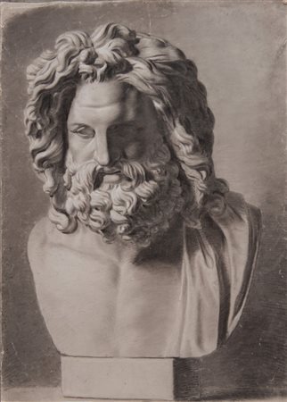 Pittore anonimo del XX secolo "Copia del vero di un busto all'antica"....