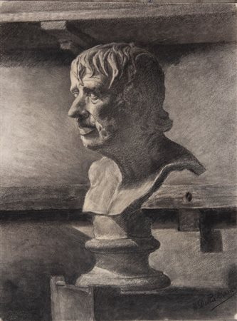 Pittore anonimo del XX secolo "Copia dal vero di un busto all'antica"....