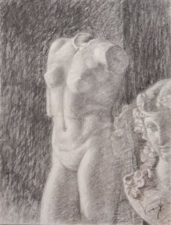 Pittore anonimo del XX secolo "Copia dal vero di una scultura all'antica"....