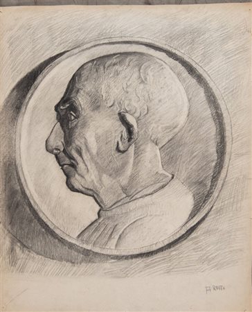 Pittore anonimo del XX secolo "Copia dal vero di un bassorilievo all'antica"....