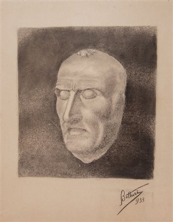 Pittore anonimo del XX secolo "Copia dal vero di un volto all'antica"....