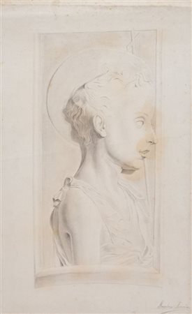 Pittore anonimo del XX secolo "Copia dal vero di un altorilievo all'antica"....