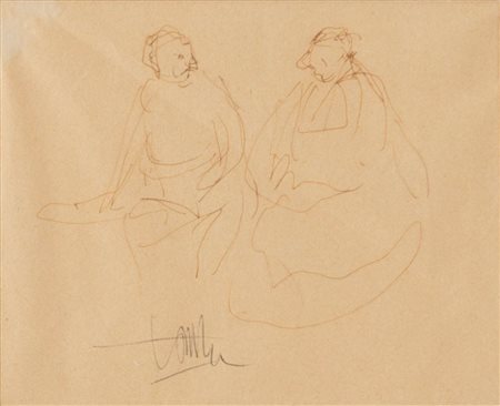 CLETO TOMBA (Castel San Pietro Terme 1898 – Bologna 1987) "Due figure"....