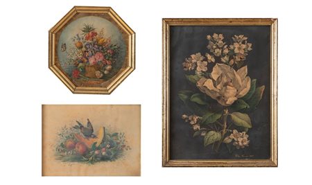 Maestro del XIX secolo. Lotto composto da tre acquerelli su carta...