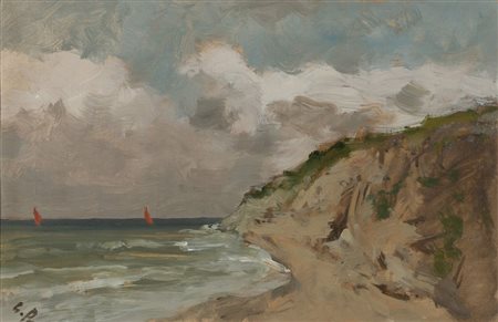 GUGLIELMO PIZZIRANI (Bologna 1886 - 1971) "La fonte a Gabicce". Olio su...