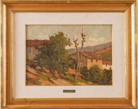 ANTONIO SARTINI (Crespellano 1889 - Bazzano 1954) "Paesaggio". Olio su...
