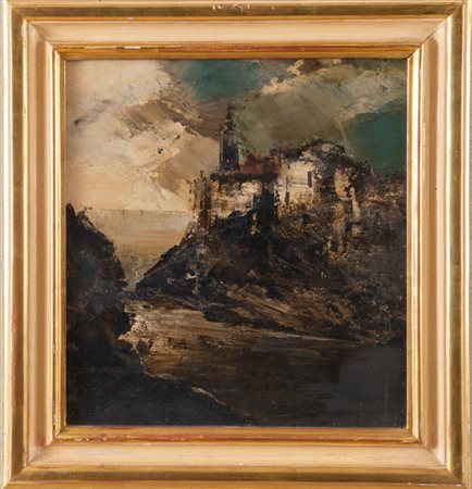 UBALDO MAGNAVACCA (Modena 1885 - 1957) "Telaro, golfo de La Spezia". Olio su...