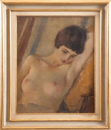 GINO MARZOCCHI (Molinella 1895 - Bologna 1981) "Nudo femminile". Olio su...