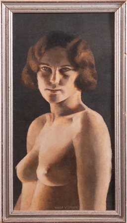 RUDOLF V. SPILLAR (Plzen 1878 - Praga 1949) "Nudo femminile". Olio su tavola....