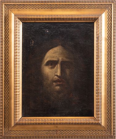 Maestro del XVIII secolo "Testa di Cristo". Olio su tela. Cm 45x35.