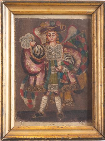 Maestro del XVIII secolo "Figura" Olio su tela. Cm22x16,5.