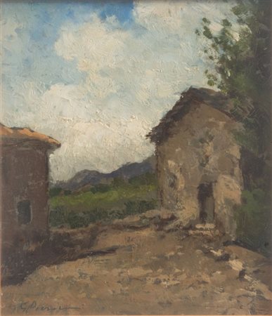 GUGLIELMO PIZZIRANI (Bologna 1886 - 1971) "Scorcio", anni '20. Olio su...