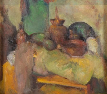 GIACOMELLI "Natura morta". Olio su tavola. Cm 70,5x80,5. Opera firmata in...