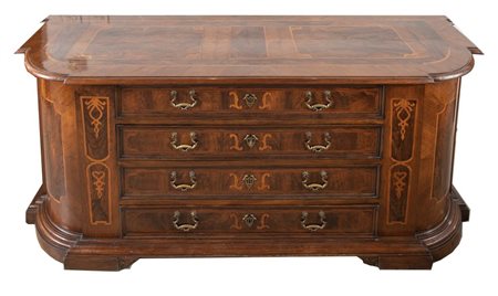 GRANDE CREDENZA A CASSETTI con ante e cassetti laterali e quattro cassetti...