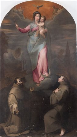 Maestro toscano degli inizi del XVII secolo “Madonna in gloria con...