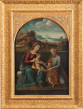Maestro ferrarese degli inizi del XVI secolo "Sacra famiglia con San...